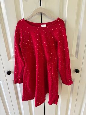 Hanna Andersson Girls Red Long Sleeve Dress Size 6-7